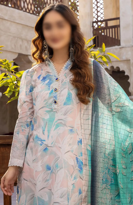 Zarkis Embroidered Lawn Collection 2024 By Riaz Arts - Design 05