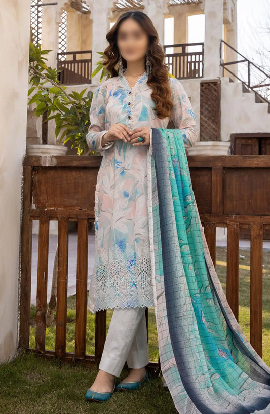 Zarkis Embroidered Lawn Collection 2024 By Riaz Arts - Design 05