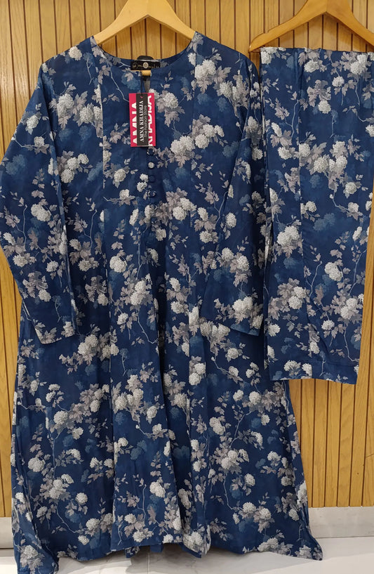 Amna Khadija Stitch Printed Frock 2 Pc Collection 2024 - Design 05