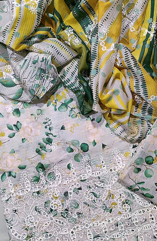 Chikanakri Daman EMB Lawn 3Pcs With EMB Doria Dupatta Collection - Design 05