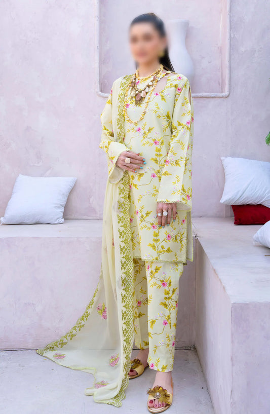 Gardenia Vol 03 Embroidered Print Lawn Collection By Humdum - Design 06