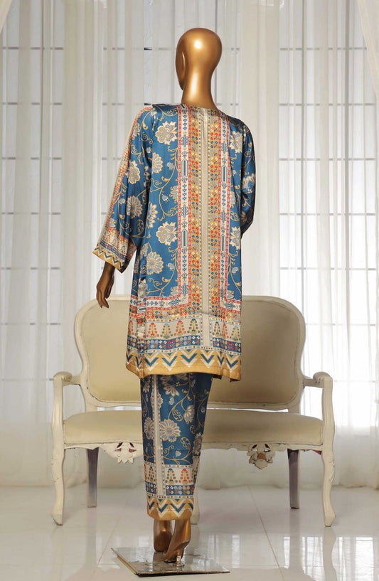 Sadabahar Printed Silk Stitched 2 Piece Suit - D-06 - SBD25PS - Blue - Casual Collection