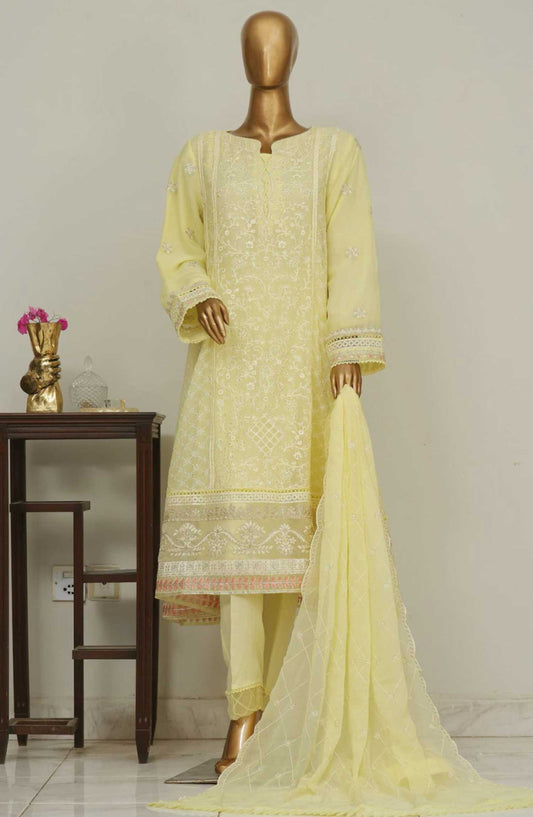 Bin Saeed Embroidered Stitched 3 Piece Frock - D-06 - BS25CF - Yellow - Festive Collection