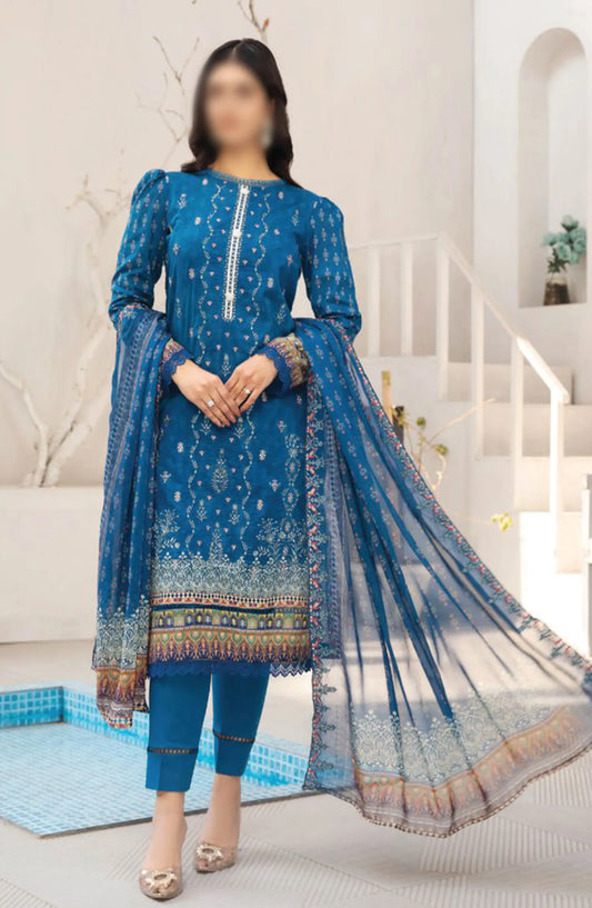 Dastaan Embroidered Print Lawn Collection 2024 By Humdum - Design 06