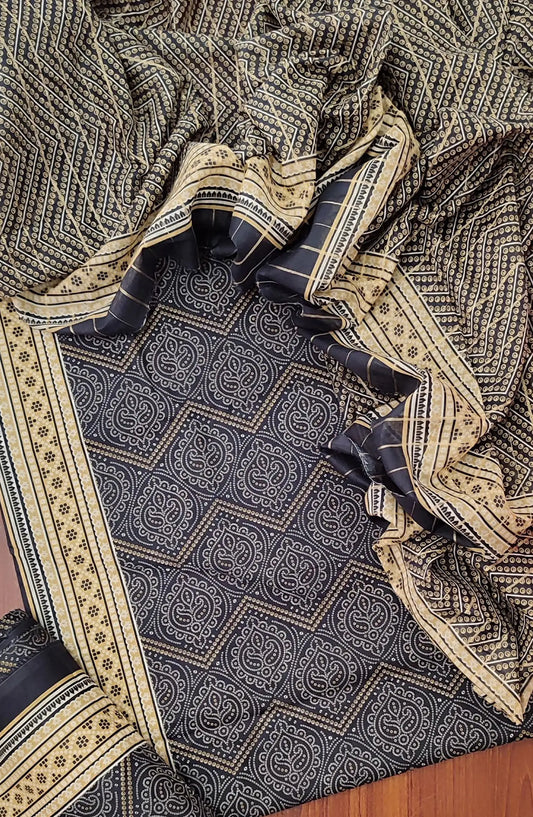 Bin Saeed Unstitched Printed Cotton 3Pcs Collection - Design 06