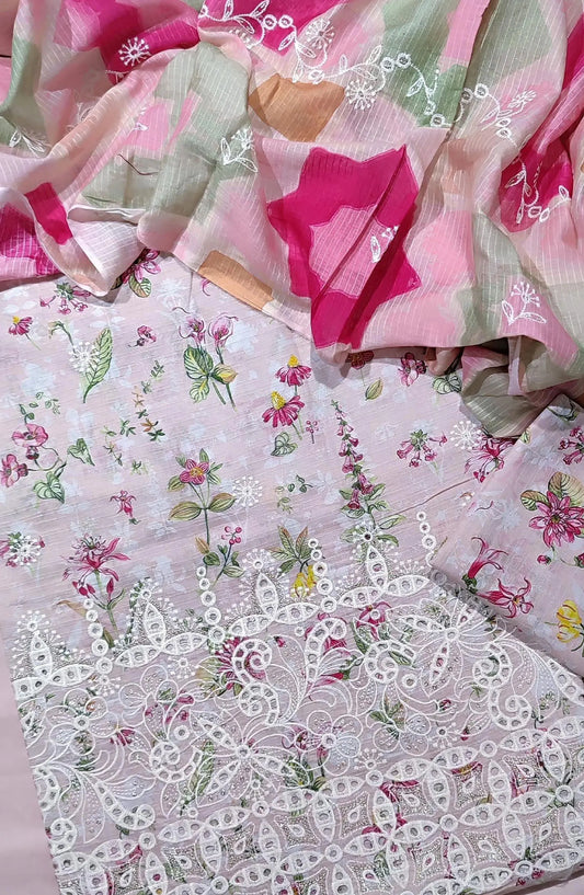 Chikanakri Daman EMB Lawn 3Pcs With EMB Doria Dupatta Collection - Design 06