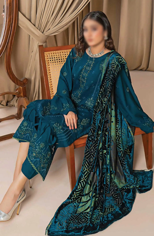 Queen Slub Dhanak Wool Collection With Palachi Shawl - Design 07