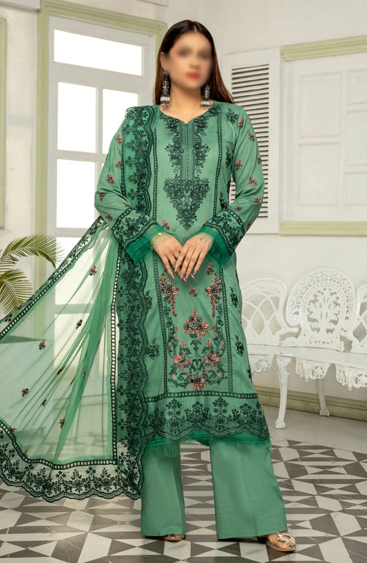 Saffron Premium Embroidered Lawn Collection 2024 - Design 07