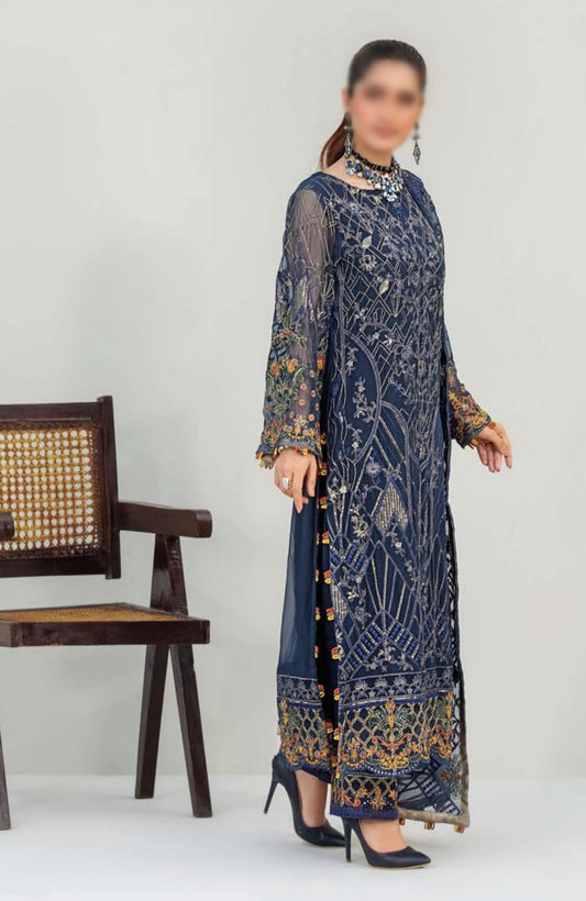 Design 07 Zone Blue Jasper Crinkle Chiffon Collection 2023