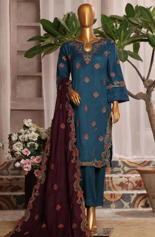 Bin Saeed Luxury Stitched Embroidered 3 Pc Karandi Collection Vol 02 - Design 08