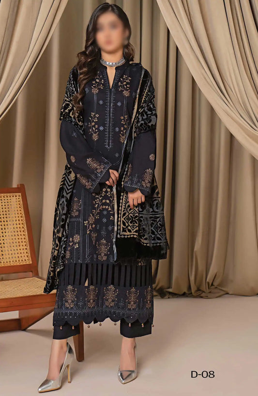 Queen Slub Dhanak Wool Collection With Palachi Shawl - Design 08