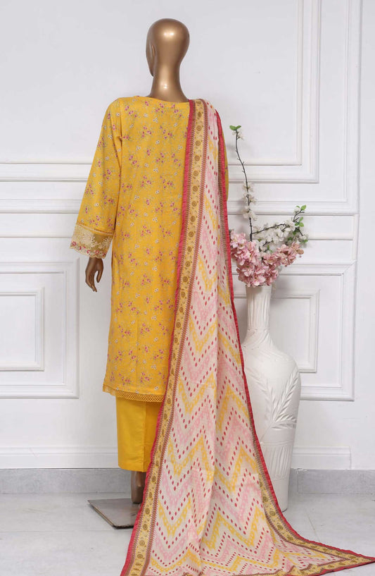 Raya by Sadabahar Embroidered Lawn Stitched 3 Piece - D-08 - SDB25RE - Yellow - Summer Collection