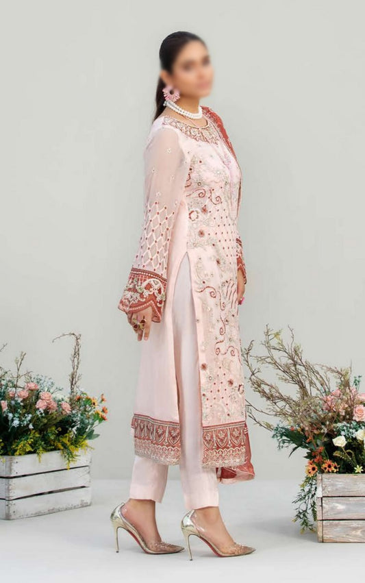 Design 08 Blended Pink Jasper Crinkle Chiffon Collection 2023