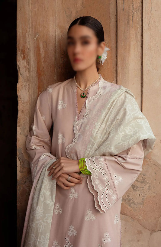 Cross Stitch Unstitched Premium Lawn Collection - Design 09 SAGE FROST