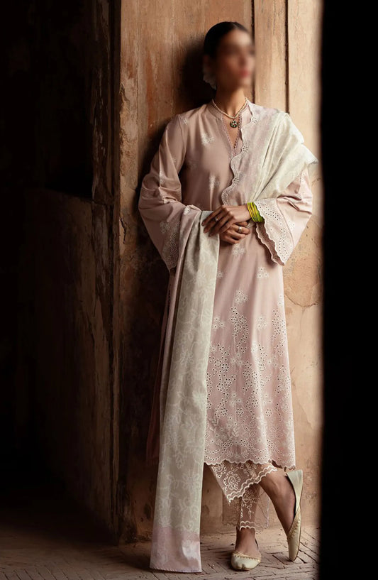 Cross Stitch Unstitched Premium Lawn Collection - Design 09 SAGE FROST