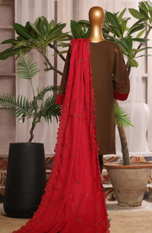 Bin Saeed Luxury Stitched Embroidered 3 Pc Karandi Collection Vol 02 - Design 10