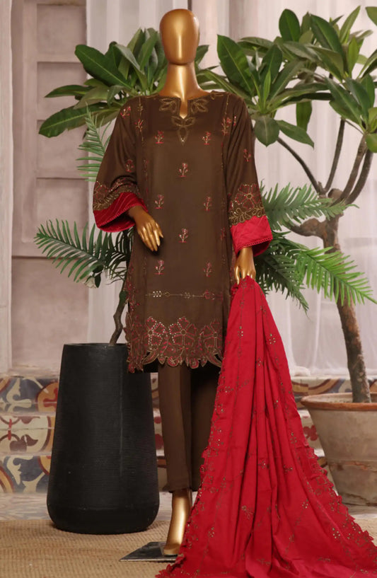 Bin Saeed Luxury Stitched Embroidered 3 Pc Karandi Collection Vol 02 - Design 10