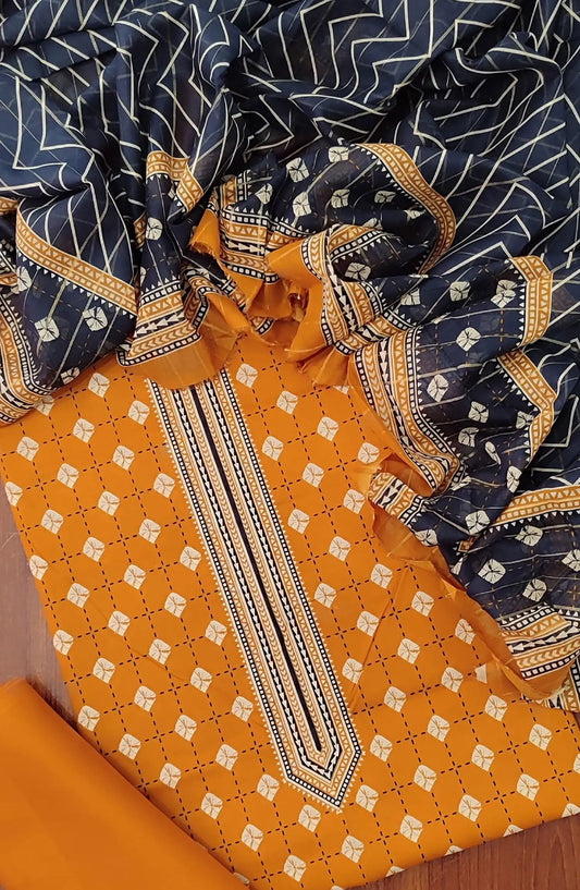 Bin Saeed Unstitched Printed Cotton 3Pcs Collection - Design 10