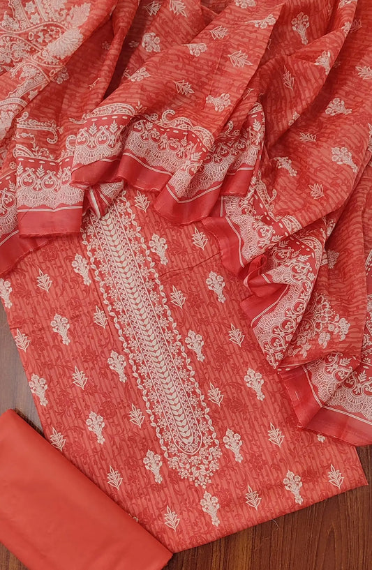 Bin Saeed Unstitched Printed Cotton 3Pcs Collection - Design 11