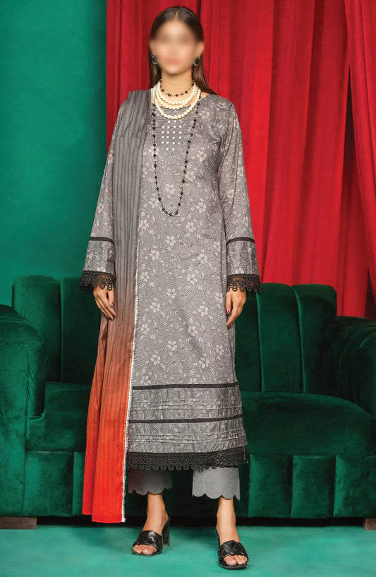 Aangan Digital Printed Lawn Collection By Humdum - Design 12