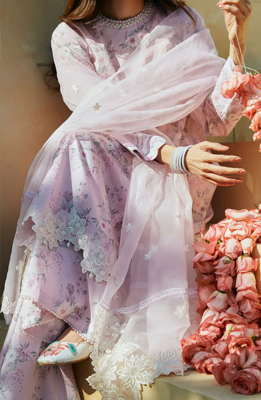 Cross Stitch Unstitched Premium Lawn Collection - Design 12 SHADOW BERRY