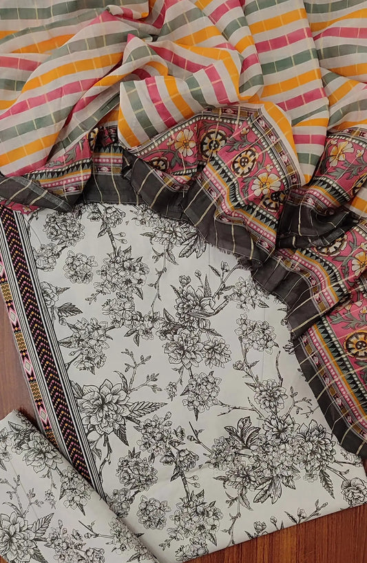 Bin Saeed Unstitched Printed Cotton 3Pcs Collection - Design 13