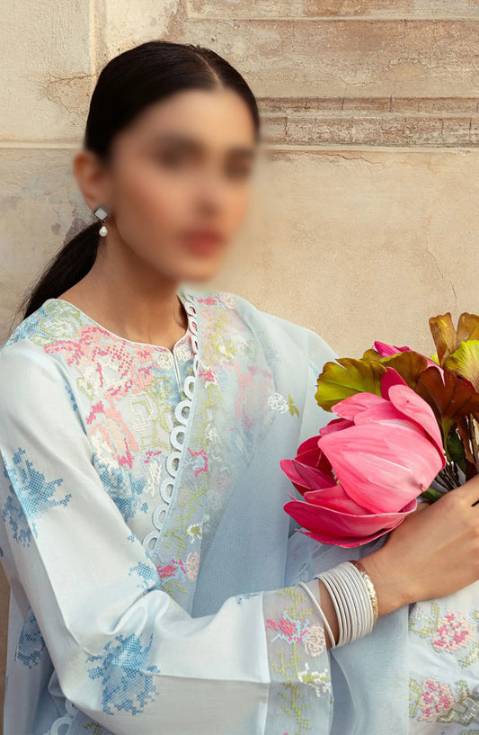 Cross Stitch Unstitched Premium Lawn Collection - Design 13 DAWN MIST