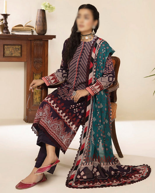 Design 14 ALZOHAIB COLORS DIGITAL PRINTED LAWN WITH DORIYA DUPPATTA COLLECTION
