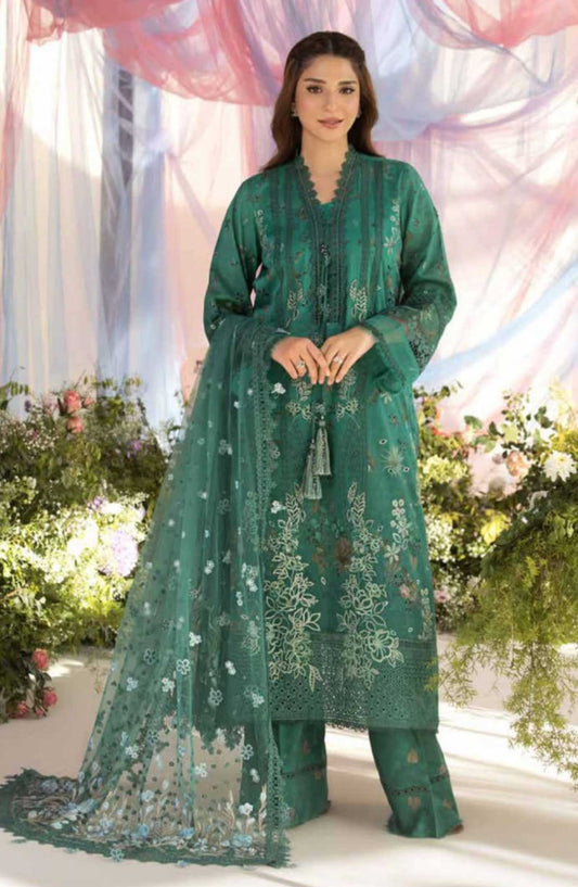 Sobia Nazir Embroidered Unstitched 3 Piece Suit - D-15 B - SBN25LL - Green - Summer Collection