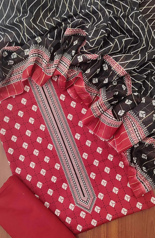 Bin Saeed Unstitched Printed Cotton 3Pcs Collection - Design 16