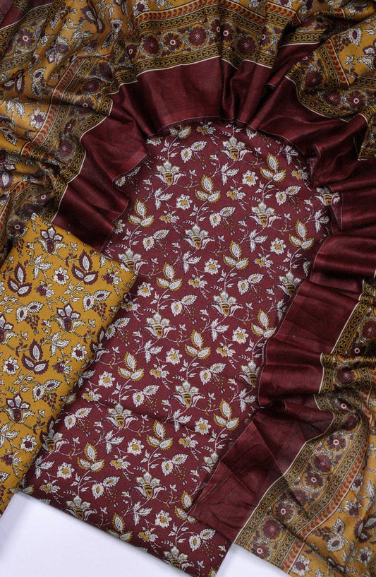 Bin Saeed Printed Lawn Unstitched 3 Piece - D-19 - BS25L - Maroon - Summer Collection