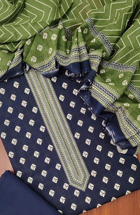 Bin Saeed Unstitched Printed Cotton 3Pcs Collection - Design 19