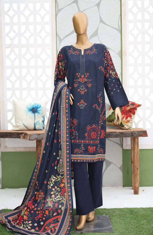 Bin Saeed Khaddar Winter Embroidered Collection - Design 21