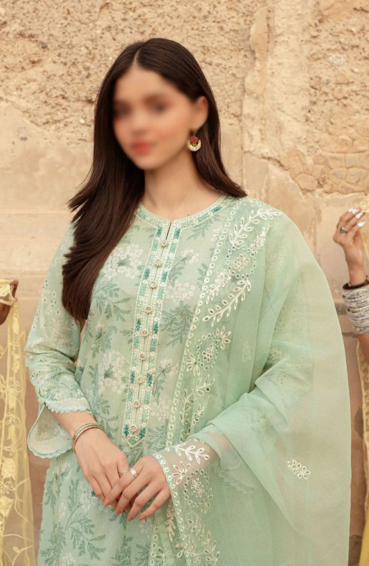 Cross Stitch Unstitched Premium Lawn Collection - Design 25 ICE LILY