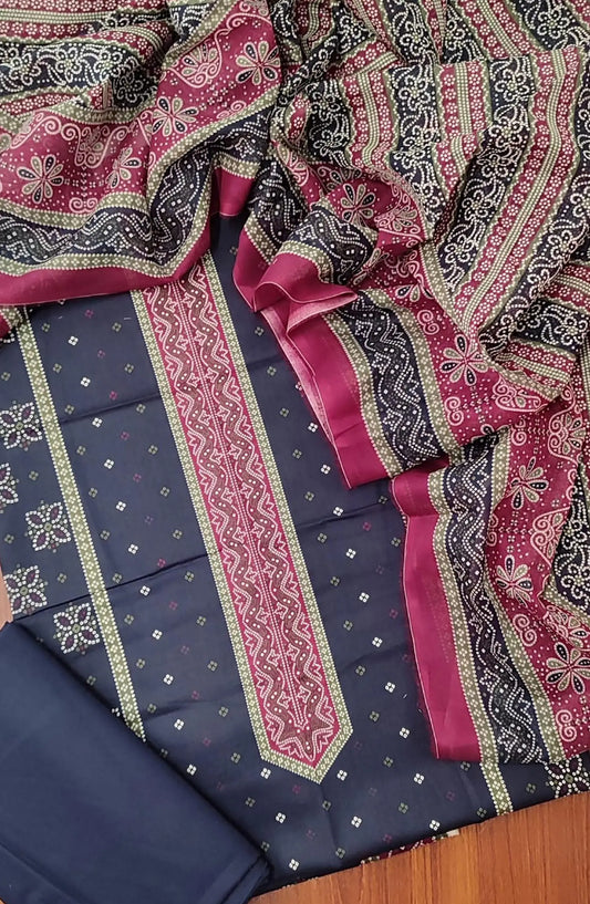 Bin Saeed Unstitched Printed Cotton 3Pcs Collection - Design 26