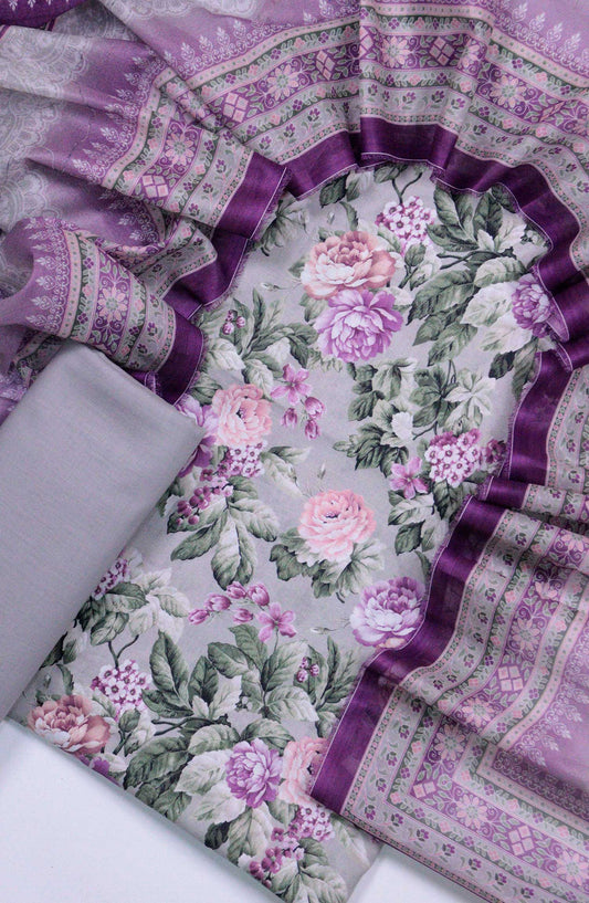 Bin Saeed Printed Lawn Unstitched 3 Piece - D-33 - BS25L - Purple - Summer Collection