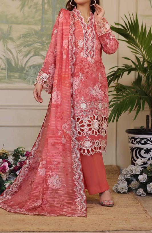 Zynah by VS Textile Chikankari Lawn Unstitched 3 Piece Suit - Design 401 - VS25Z - Pink - Summer Collection