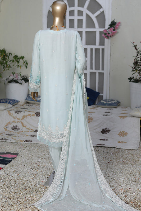 HZ Formals Chiffon Embroidered RTW Vol 02  - HZ - Design 65 Ice Blue