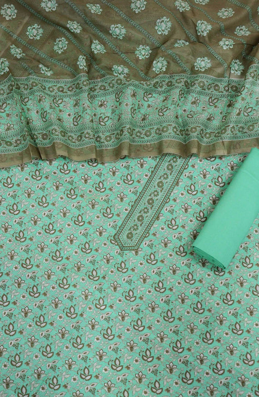 Bin Saeed Printed Lawn Unstitched 3 Piece Suit - D-82 - BS25L - Sea Green - Summer Collection