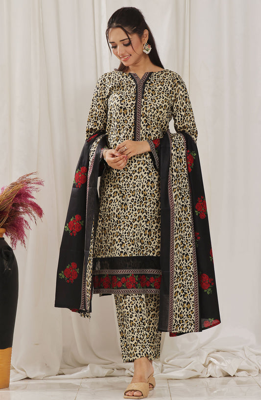 Designer Cotton Lawn 3 Pcs  Unstitched Printed Collection 2024 vol 2 - DL-126