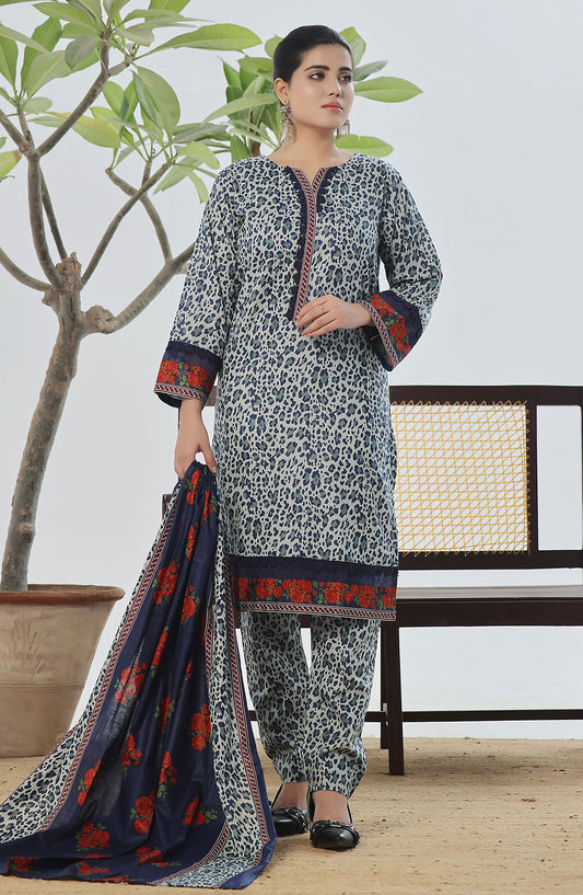 Designer Cotton Lawn 3 Pcs  Unstitched Printed Collection 2024 vol 2 - DL-148