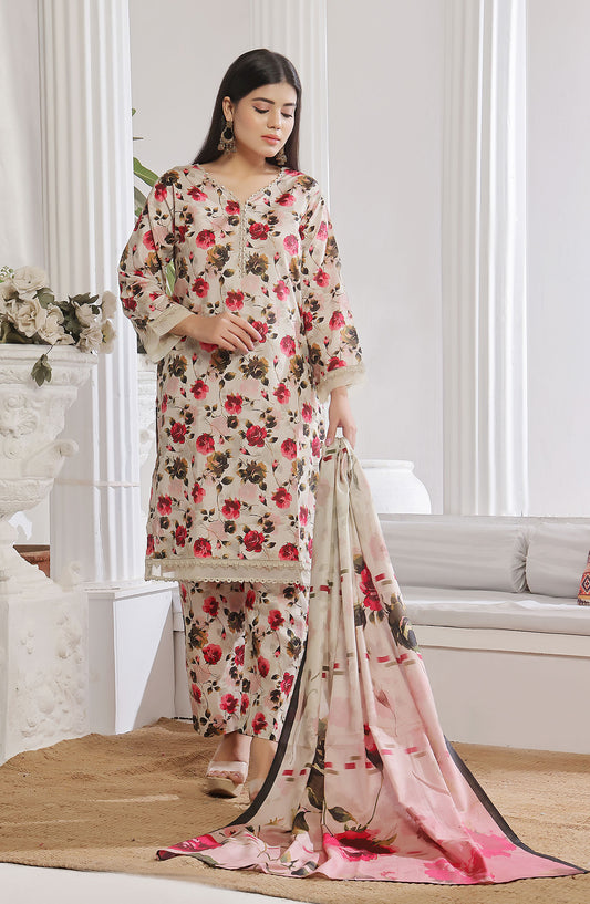 Designer Cotton Lawn 3 Pcs  Unstitched Printed Collection 2024 vol 04 - DL-167