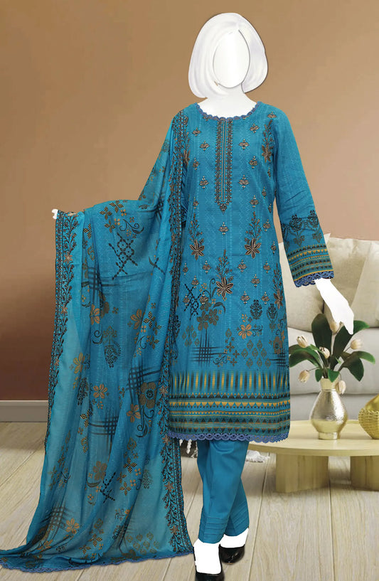 Premium Digital Print Emb Lawn Lining Collection - DL 346