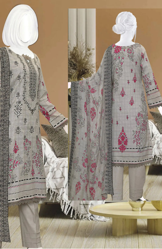 Premium Digital Print Emb Lawn Lining Collection - DL 347