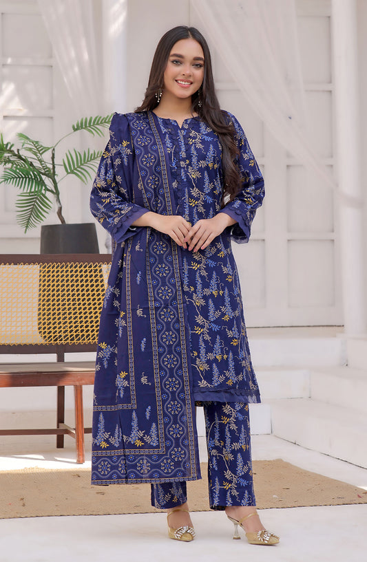 Designer Cotton Lawn 3 Pcs Printed Collection 2024 - DL 89