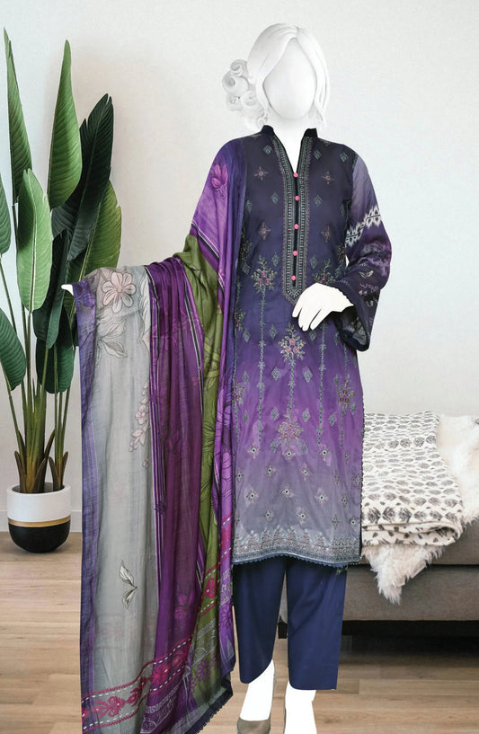 Hamna Digital Printed and Embroidered Lawn Collection - DL 1610