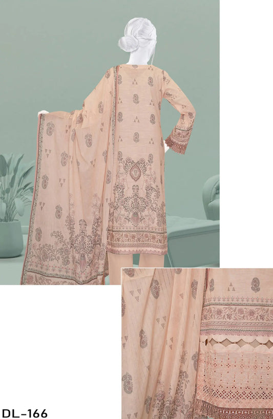 Husna Digital Printed Embroidered Lawn Slub Collection - DL 166