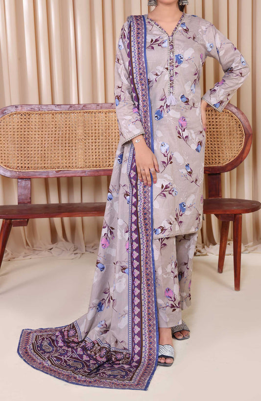 Al Karim Printed Cotton Lawn Unstitched 3 Piece Suit - DL 219 - ALK25DCL - Summer Collection