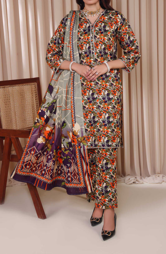 Al Karim Printed Cotton Lawn Unstitched 3 Piece Suit - DL 223 - ALK25DCL - Summer Collection