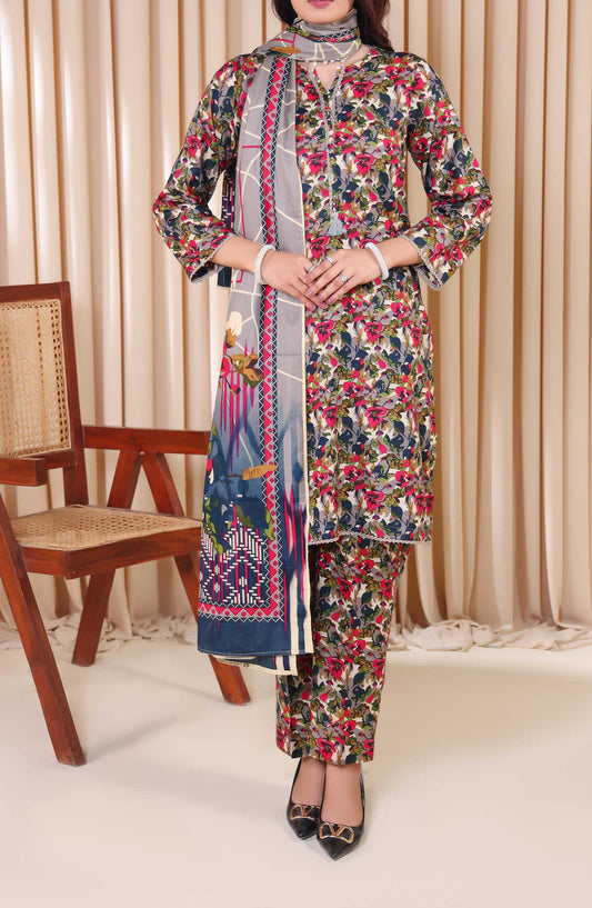 Al Karim Printed Cotton Lawn Unstitched 3 Piece Suit - DL 225 - ALK25DCL - Summer Collection